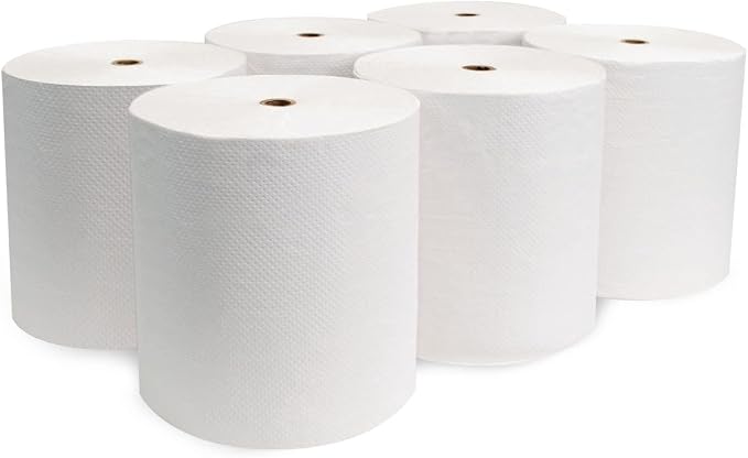 Valay by Morcon VW888 Valay Premium Hardwound Roll TAD Towels, 1-Ply, 8in. x 800 ft., White, 6 Count