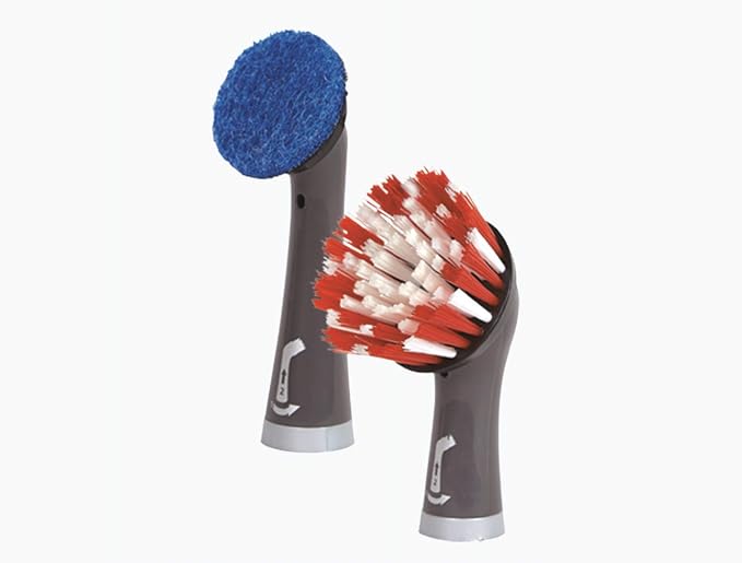 Rubbermaid Reveal Cordless Battery Power Scrubber Home Kit, 18 Pieces, Red & Cleaning Power Electric Scrub Brush Microfiber Refill Kit, 2 Pieces, Red/Gray