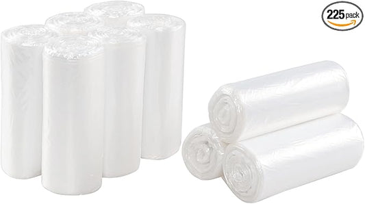 Farmoon 13 Gallon Kitchen Garbage Bag, Clear Trash Can Liner Bags, 9 Rolls/225 Bags