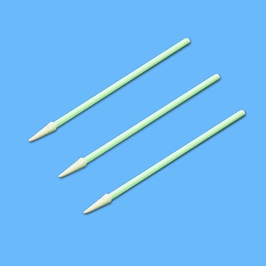 500-Pack Pointed Tip Fiber Optic Cleaning Swabs for 1.25mm LC/MU Connectors, Camera Sensors, Optical Lenses and Small Electronics, Lint-Free