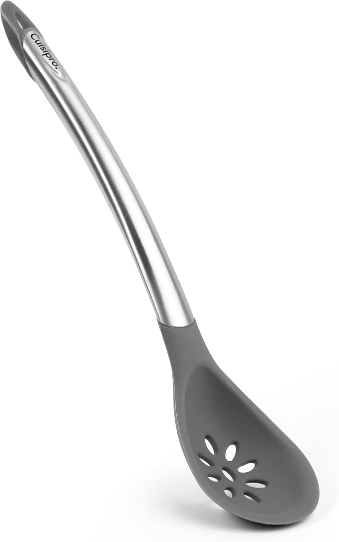 Cuisipro 12" Silicone Slotted Spoon, Gray