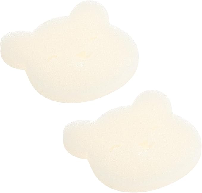 M METERXITY 40-Pack Hot Tub Scum Absorber, 12x12 Cm/4.7x4.7 Inch Sponge Little Bear Pattern Scum Balls for Spa, Bathtub and Swimming Pool to Soak Up Oils Bathtub Accessories [White]
