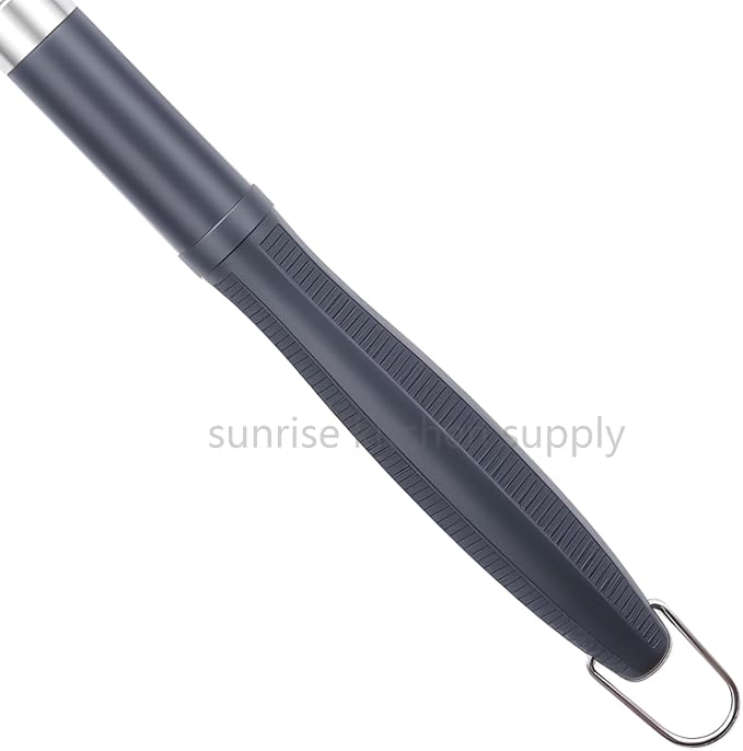 SUNRISE Fryer Brush with Long Handle (Stainless Steel with Plastic Handle, L, Double Brush, and Rubber Handle Cleaning Rod)