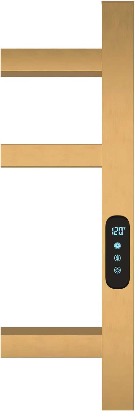 Luxury Heated Towel Rack for Bathroom, Wall Mounted Electric Towel Warmer Racks with Timer & Temperature Multi-Level Adjustable, 7 Bar Stainless Steel Towel Heater for Bathroom (Brushed Gold)