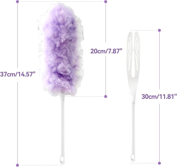 30 Count Duster Refills with 1 Handle, Heavy Duty Microfiber Feather Duster, Disposable Multi Surface Duster Kit, Household Cleaning Tool for Pet Hair, Home, Office, Blind, Furniture