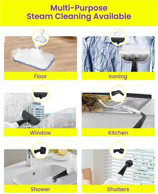 Steam Mop for Floor Cleaning, Effortless Ergonomic Design Floor Steamer for Hardwood and Tile, Adjustable Steam Modes, 1500W High Power, 16.4ft Cord, 400Ml XL Tank, 2 Washable Pad (1) (6)