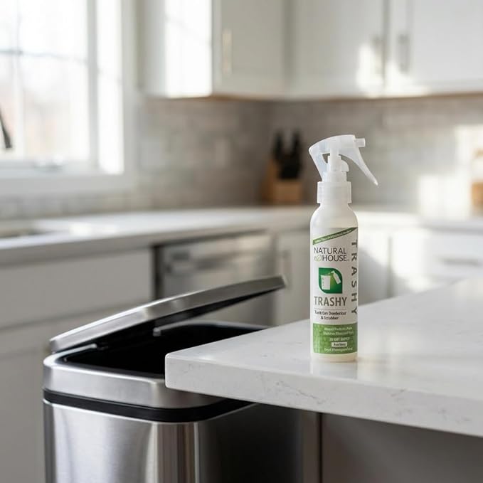 Enzyme Trash Can Deodorizer Refill - Natural House Trashy - Probiotic Odor Eliminator Bulk - Kitchen, Diaper Pail, Litter Box - Plant-Based, Septic Safe - Botanical Scent - 128 oz