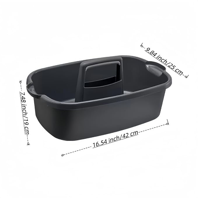 2 Pack Large Cleaning Caddy Portable Shower Basket Supply Organizer with Handle,Plastic Bucket Tool Storage,for Bathroom,Bedroom,Kitchen,Under Sink Storage (Grey)