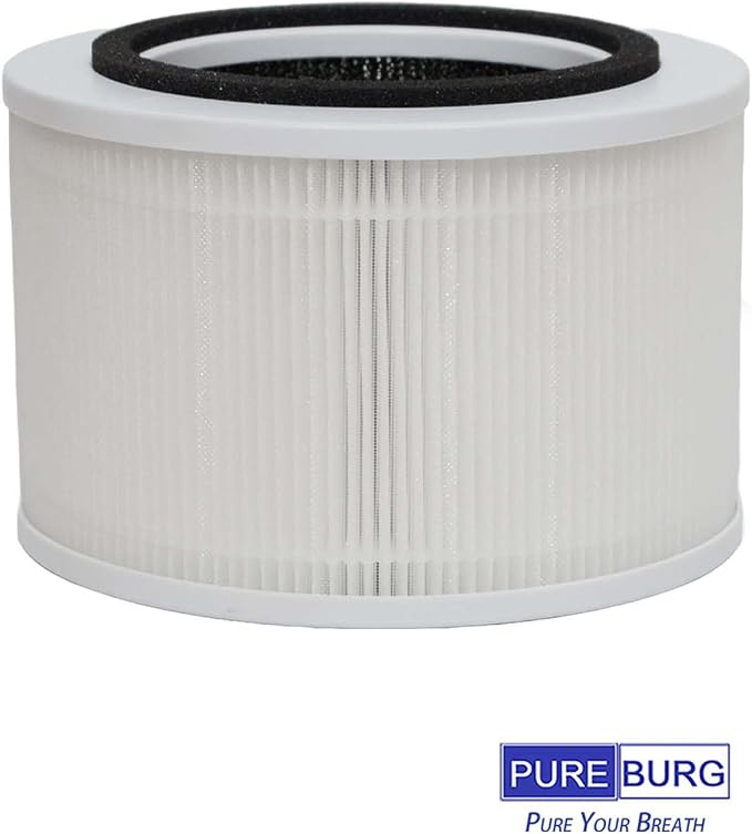 PUREBURG Replacement Filter Compatible with JERDAZEN JZ200 Air Purifier, 2-Pack H13 True HEPA Activated Carbon 3-Stage Filtration Air Clean Dust VOCs Odor
