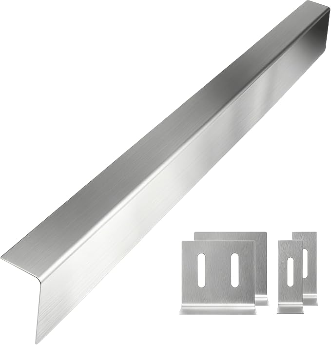 30" Slide-In Range Rear Filler Kit, Stainless Steel Stove Gap Filler Behind Range, Adjustable 1" or 2.25" Backguard Trim Kit, Easy Install Backsplash Gap Cover,Silver(2 Packs)
