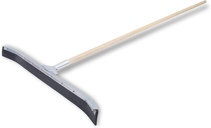 MARSHALLTOWN Asphalt Squeegee, 36 Inch Neoprene Curved Blade, 60 Inch Wood Handle, Reversible Floor Squeegee for Concrete and Garage, Heavy Duty Sealcoating Tool, RED700248