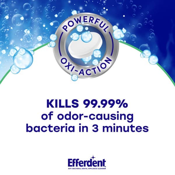Efferdent Retainer Cleaning Tablets, Denture Cleaning Tablets for Dental Appliances, Minty Fresh & Clean, 90 Count. (Pack of 6)