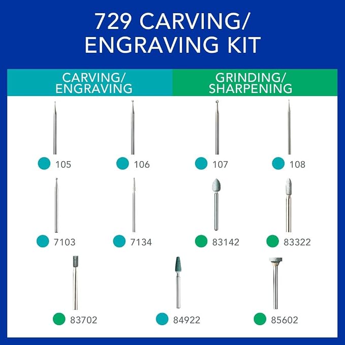 Dremel 729-01 11-Piece Carving/Engraving Accessory Micro Kit