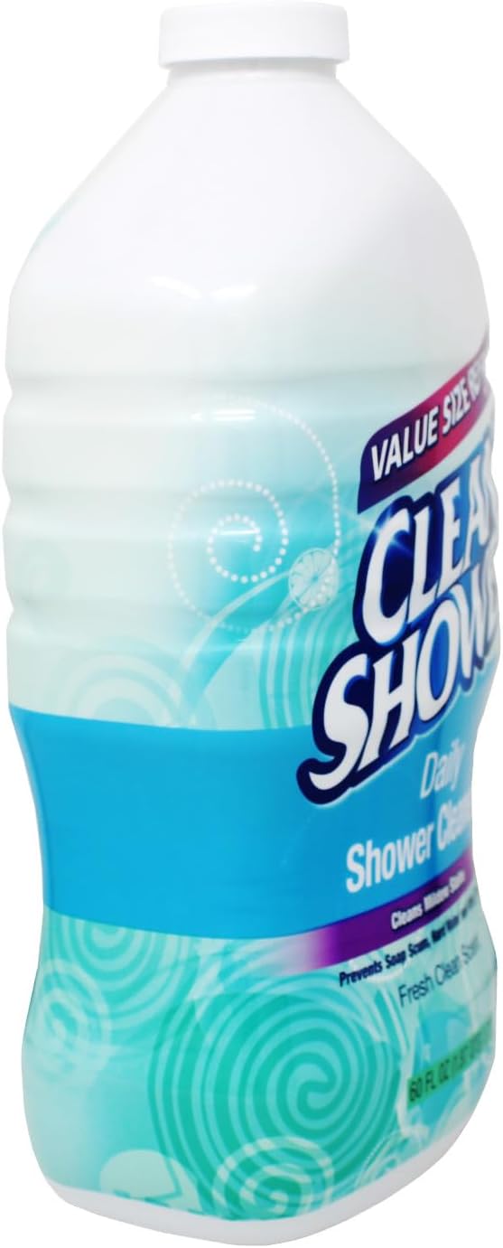 Clean Shower Daily Shower Cleaner Spray, Cleans Mildew Stains, Prevents Soap Scum, Hard Water & Other Stains, Fresh Clean Scent, 32 oz + 2 x 60 oz Refills