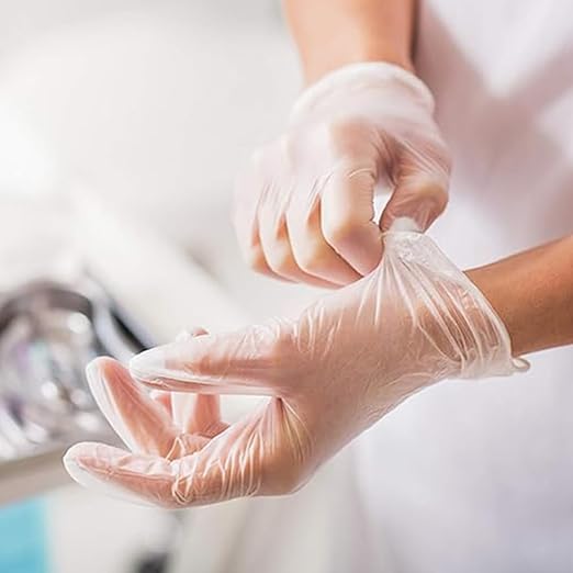 Jointown Basic Medical Clear Vinyl Exam Gloves - Latex-Free & Powder-Free - VGPF-3001(2 Boxes of 100), Small