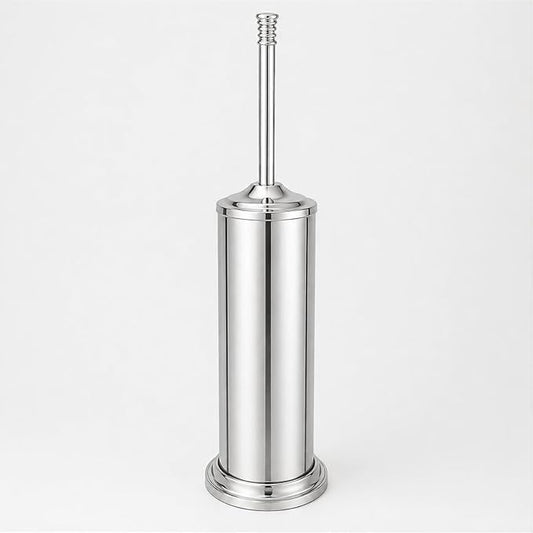 Chrome Toilet Brush and Holder Set，Extra Long Handled Toilet Bowl Brush and Holder，Stainless Steel Heavy Duty Toilet Brush for Bathroom,Deep Cleaning Modern Toilet Cleaner Slip Base