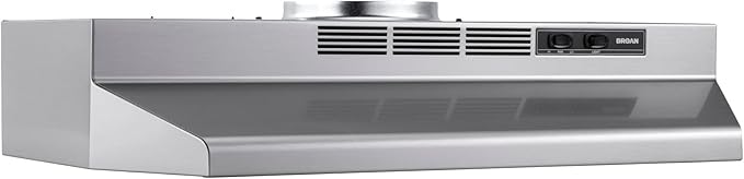 Broan-NuTone 30-Inch Fingerprint Resistant Convertible Under-Cabinet Range Hood, 230 Max Blower CFM, 30", Stainless Finish with PrintGuard