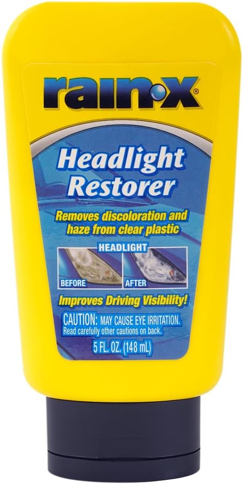 Rain-X 800001810 Headlight Restorer, Headlight Cleaner & Restoration Liquid for Hazy, Yellowed Headlights, Brings Lights Back to Like New Condition, No Tools Required & Long Lasting Result