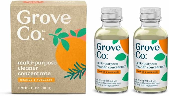 Grove Co. Multi-Purpose Cleaner Concentrate - Two 1oz Packs, Orange & Rosemary Liquid Surface Refill