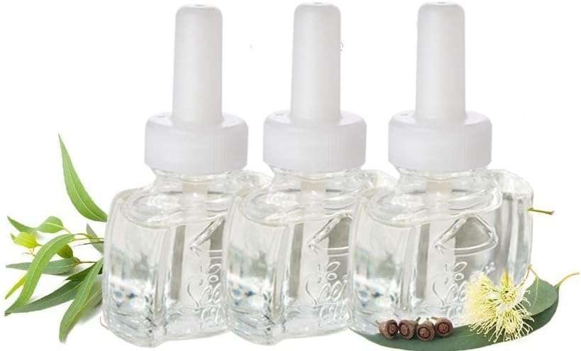 Scent Fill 100% Natural Eucalyptus Plug in Air Freshener, Scented Oil Refills, 3 Refills
