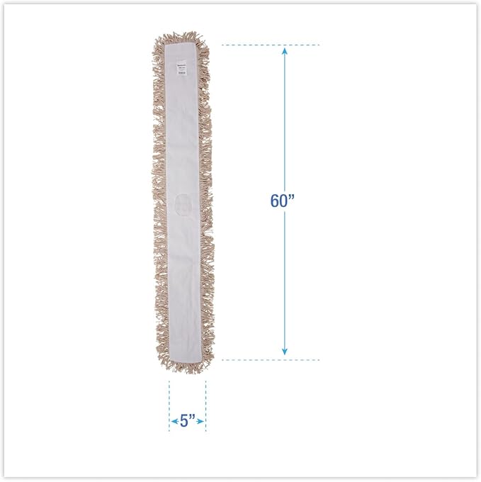 Boardwalk BWK1360 Industrial Dust Mop Head, Hygrade Cotton, 60w x 5d, White