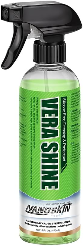 Nanoskin Vera Shine Silicone-Free Dressing & Protectant 16 oz – Solvent-Based High Gloss, Body Shop Safe Tire & Trim Dressing, VOC Compliant, Fast Dry, Long-Lasting Vinyl Plastic Rubber Shine