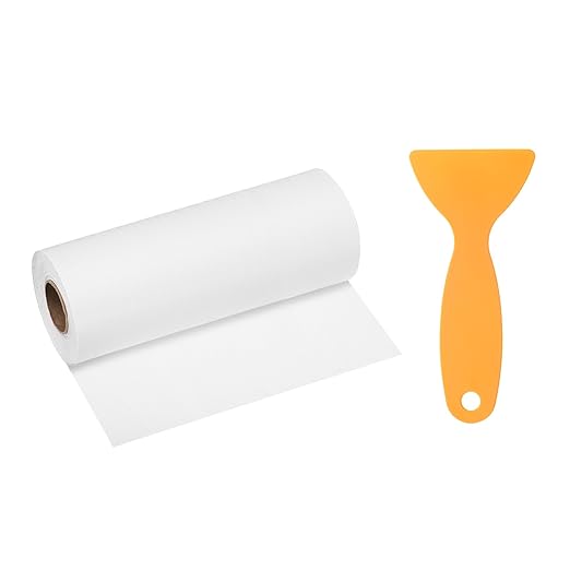 HARFINGTON Wood Grain Repair Tape 6 Inch x 33ft Self Adhesive Repair Patch Tape Simulated Wooden Floor Tapes with Plastic Scraper for Tables Doors Windows Furniture, White Wood