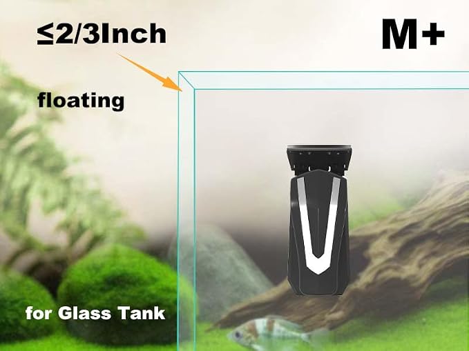 Carefree Fish Aquarium Large Magnetic Cleaner for Thick Glass 8~17mm(1/3~2/3Inch) Heavy Duty Algae Scrubber with 4 Scrapers Floating M+(Plus)