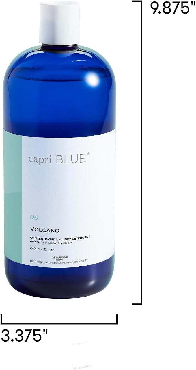 Capri Blue Volcano Laundry Detergent Liquid - This Luxury Non-Toxic Laundry Detergent is Vegan & Cruelty Free - Formulated with Grapefruit & Tangerine Essential Oils - Capri Blue Volcano (32 fl oz)
