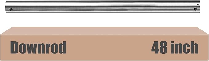 48 inch Ceiling Fan Downrod, 4 FT Nickel Downrod for Ceiling Fan, 1 inch Outside Diameter, Boom Suitable for a Wide Range of Fans (Nickel, Not Threaded)