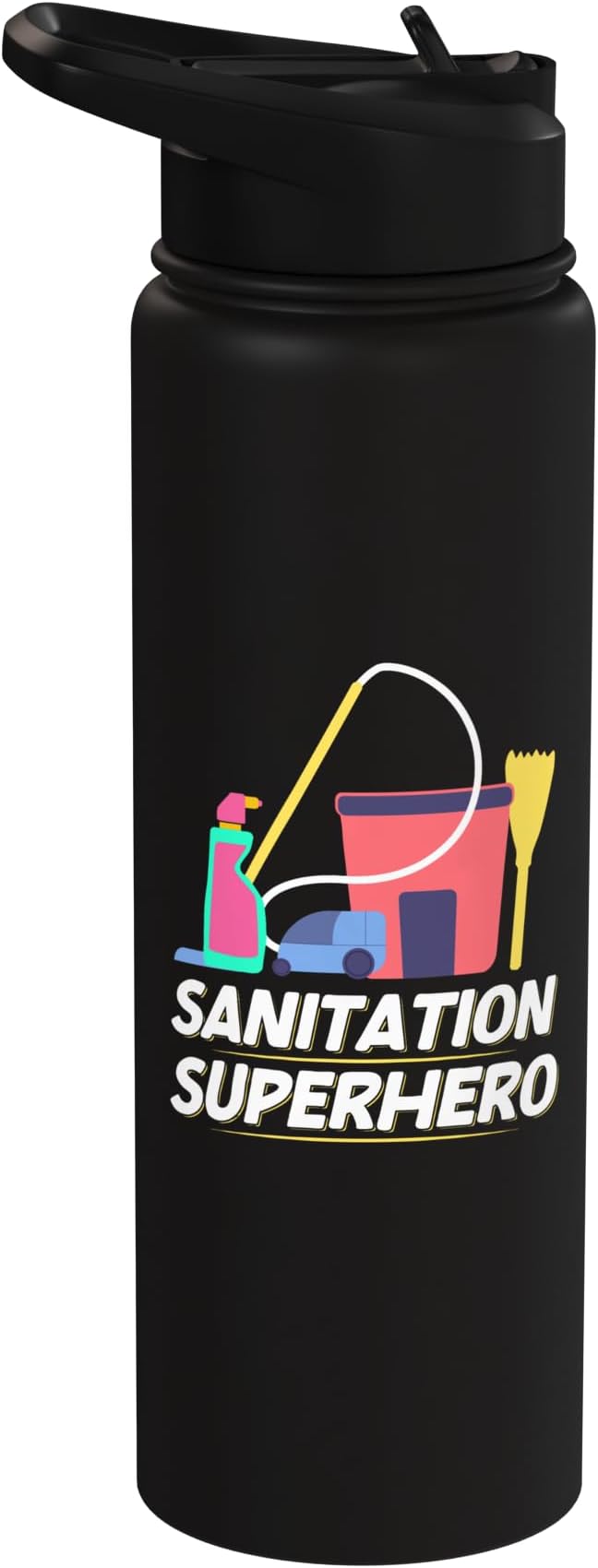 Sanitation Superhero Cleaning Stainless Steel Insulated Water Bottle