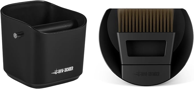 MHW-3BOMBER Coffee Knock Box Black and Hand Broom and Dustpan Set