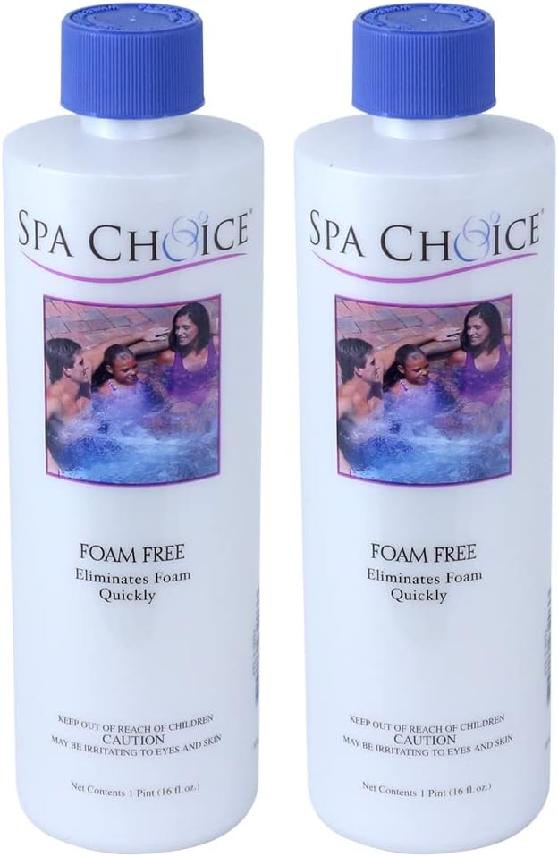 SpaChoice 1-Pint 2-Pack Premium Foam Free Hot Tub Anti-Foam, Made in USA