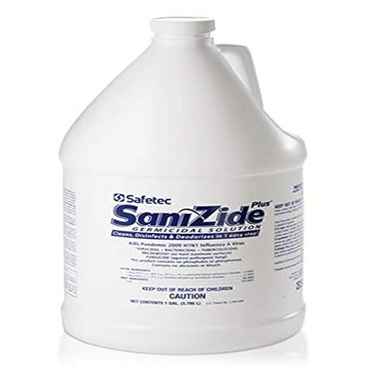 Safetec 34815 SaniZide Plus Germicidal Solution, 1 gal, Plastic Bottle