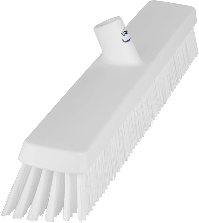Vikan 31955 24" Heavy-Duty Push Broom, Soft/Stiff, White