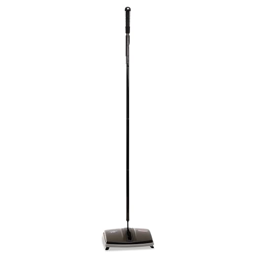 Rubbermaid Commercial Products Executive Series 6.5" Single-Action Mechanical Sweeper Cordless Black Collects Dust Dirt and Debris from Hard Floors and Carpet