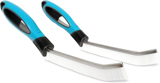 Evaclean Grout Cleaning Brush - 2-Pack, for Tight Gaps, Tiles in Bathroom and Kitchen, Perfect Angle, Ergonomic Shape, Non-Slip Plastic Handle, Tough Cleaning, No Scratches, Non Slip 5" Handle