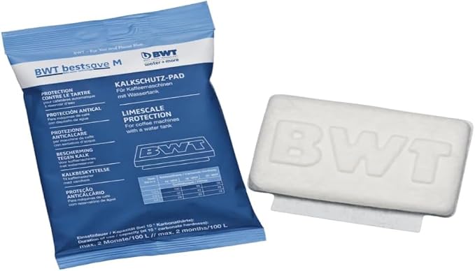 BWT Bestsave M Limescale Protection Pad For Coffee Machine And Espresso Machine - Capacity Upto 2 Months or 100 liters - PACK OF 3 | For Coffee Machine and Espresso Machine, Capacity up to 2 Months or 100 Liters