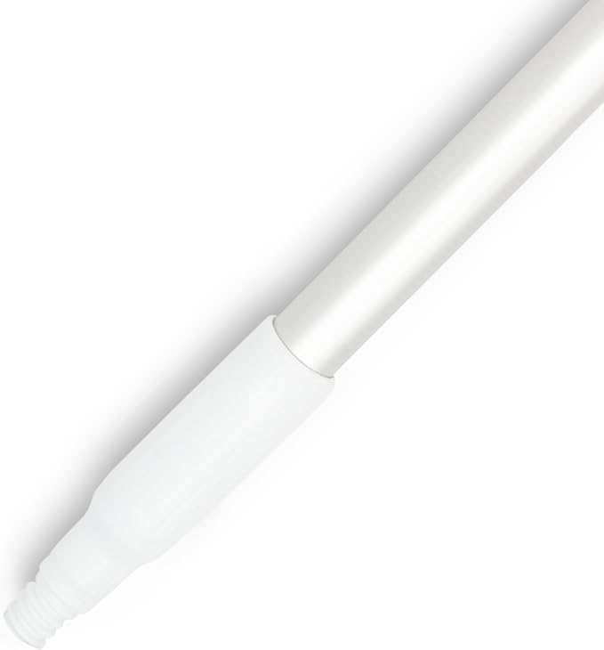 SPARTA Adjustable Aluminum Broomstick, 48” Mop and Broom Handle Replacement with Color-Coded System for Environments with Harsh Cleaning Agents, Aluminum, 48 Inches, White, (Pack of 12)