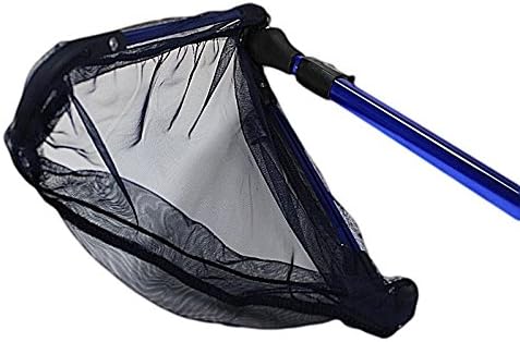 PondH2o Water Garden Koi Fish Pond Skimming Net with Fine 2mm Course Durable Nylon Mesh, w/Fold-Over Collapsible Debris Skimmer Net Head & Telescoping Extension Pole to 6 Ft