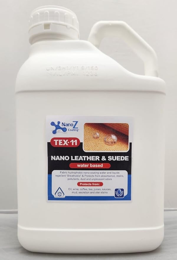 Nano Leather and Suede Hydrophobic Spray, Water and Stain Repellent, Waterproofing for Boots, Car Seats, Furniture, Jackets, Shoes, Bags and More (Gallon)