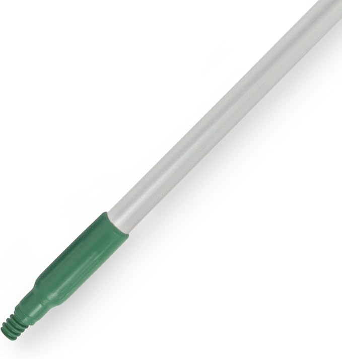 SPARTA Adjustable Aluminum Broomstick, 48” Mop and Broom Handle Replacement with Color-Coded System for Environments with Harsh Cleaning Agents, Aluminum, 48 Inches, Green, (Pack of 12)