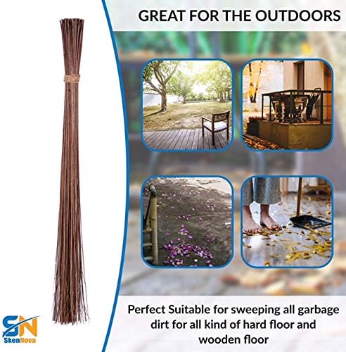 Handcrafted Coconut Stick – Natural Outdoor Sweeper with Rope Handle, 32 Inch – Made in Thailand for Yard and Garden Cleaning