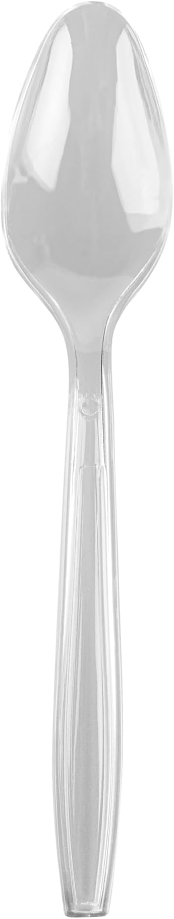 Restaurantware Moderna 7.3 Inch Disposable Spoons 250 Recyclable Clear Plastic Cutlery - Crack-Resistant For All Types Of Meals Clear Plastic Plastic Spoons