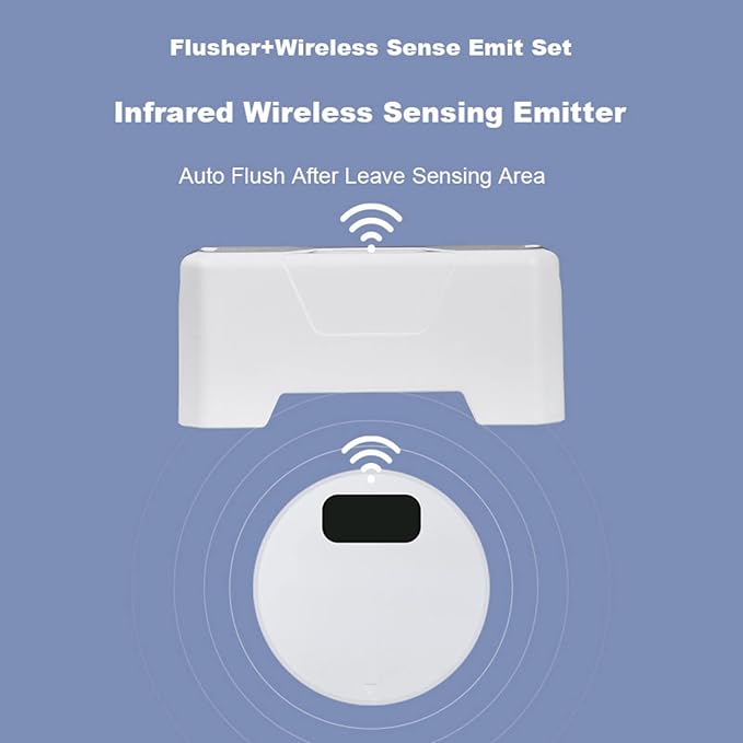 Automatic Toilet Flusher, 2023 Upgraded Touchless Toilet Flush Kit, Hands Free External Infrared Sensor Toilet Flusher, Waterproof Flusher for Toilets for Home and Public Use (1 SET)