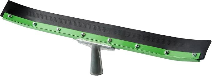 Restaurantware-SQUEEGEE ONLY: Clean Tek Professional 24 Inch Curved Floor Squeegee, 1 Broom With Rubber Blade - Handle Sold Separately, Heavy-Duty, Green Steel Wiper, Ideal For Floor, Tiles