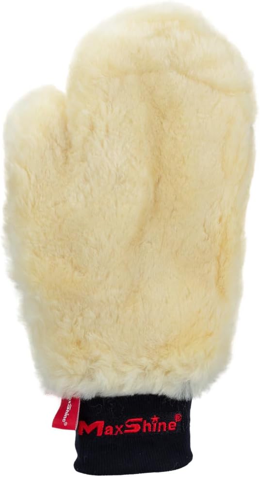 Maxshine Universal Premium Sheepskin Wool Wash Mitt – Ultra-Soft Lambswool Glove for Scratch-Free, Lint-Free Car Washing – Gentle Scrubber for Safe & Effective Auto Detailing