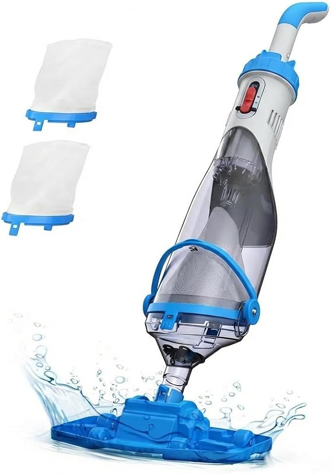 Cordless Handheld Pool Vacuum with Telescopic Pole, Rechargeable Handheld Hot Tub SPA Pool Cleaner Vacuum for Above Ground/Inground Pools, 18.5GPM Powerful Suction, Running time up to 1H