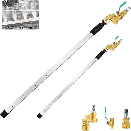 2-Piece Set - 4500 PSI 39" & 24" Radiator Cleaning Wand Water/Air Radiator cleaner & Tips for Cars, Trucks, Heavy Equipment (39″ and 24″)
