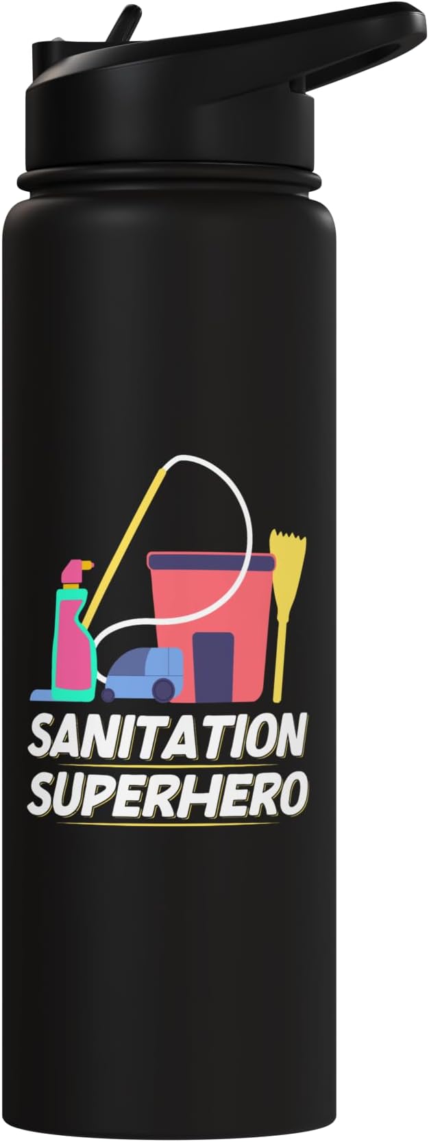 Sanitation Superhero Cleaning Stainless Steel Insulated Water Bottle